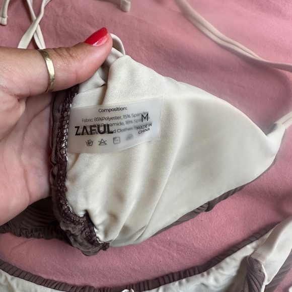 BNWT - Zaful Brown and Cream Bikini - Picture 3 of 3
